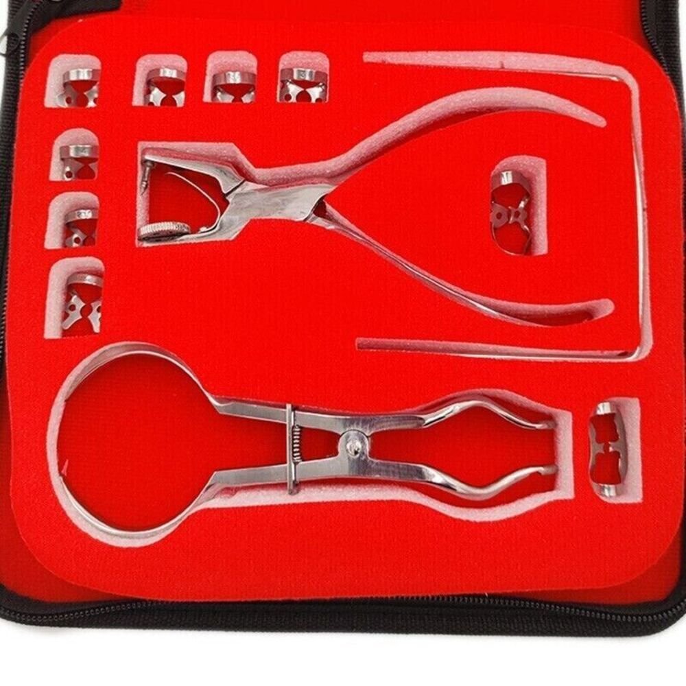 Dental Dam Perforator Rubber Dam Kit Sheet Frame Clamps Hole Puncher Pliers Teeth Care Dentistry Dentist Orthodontic Tools set