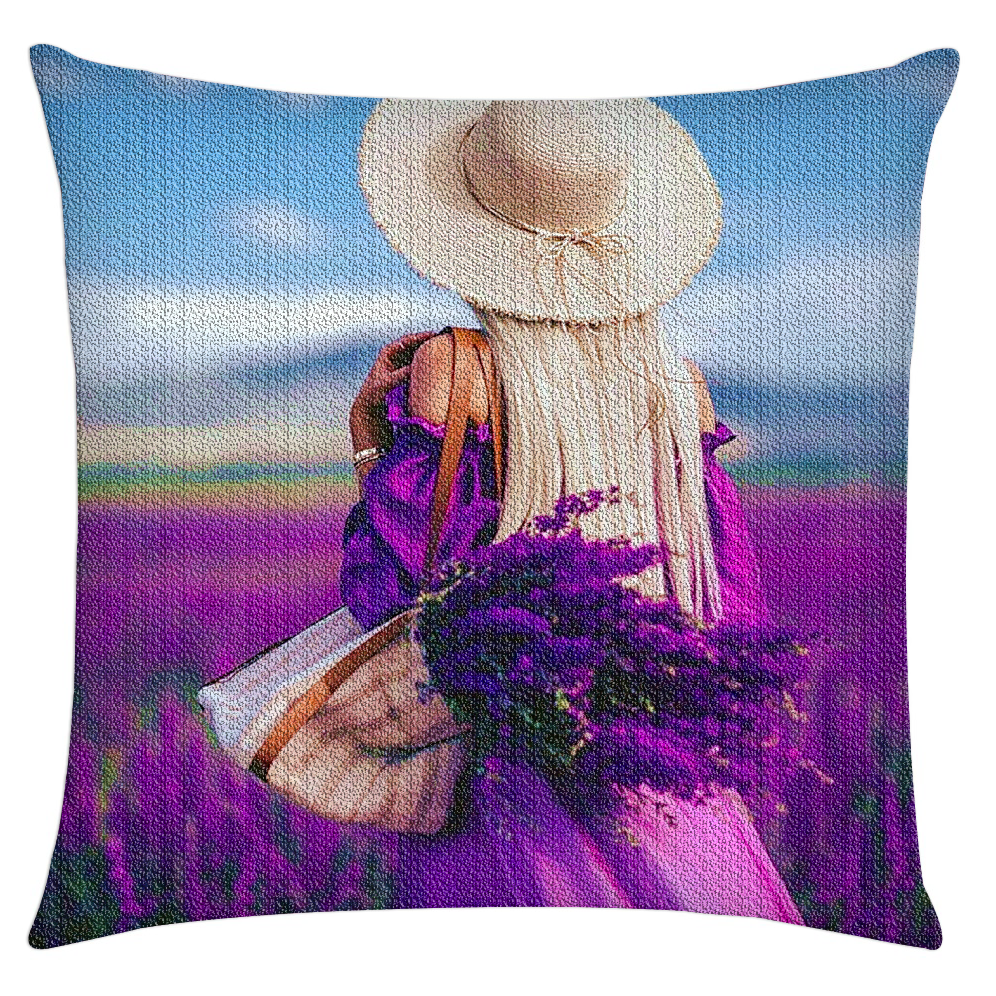 DIY pillow Lavender Woman Diamond Painting Pillow Case Mosaic diamond painting for Home Decor