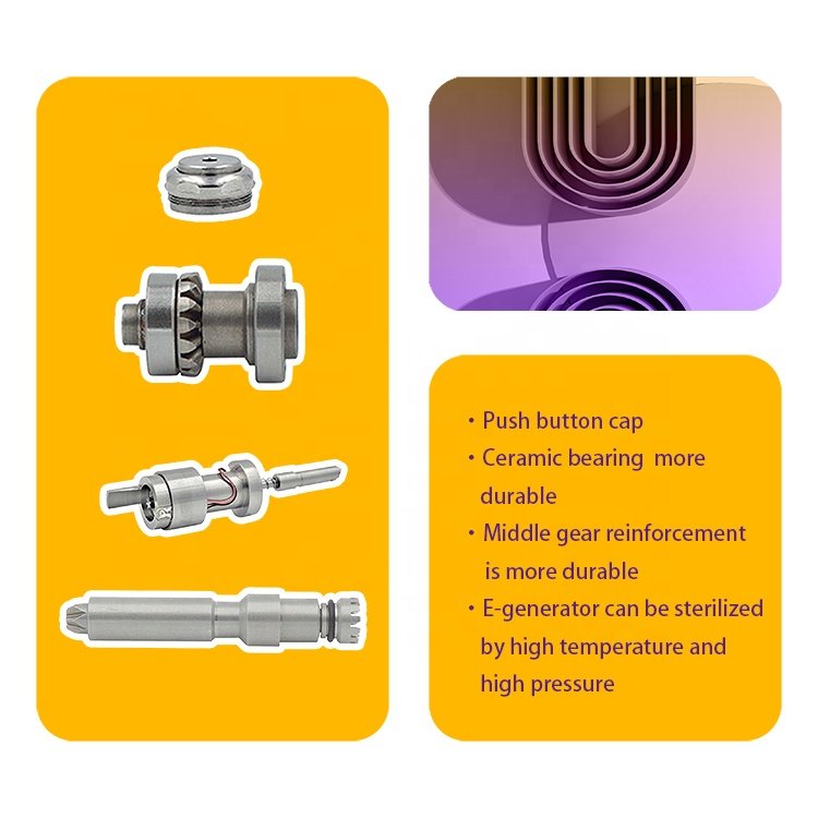 Dental 20:1 Implant LED E-generator Contra Angle Push Button Low Speed Handpiece Stainless Steel Surgical Reduction Handpiece