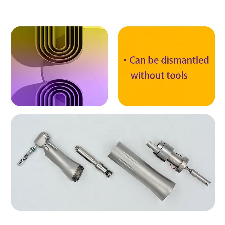 Dental 20:1 Implant LED E-generator Contra Angle Push Button Low Speed Handpiece Stainless Steel Surgical Reduction Handpiece