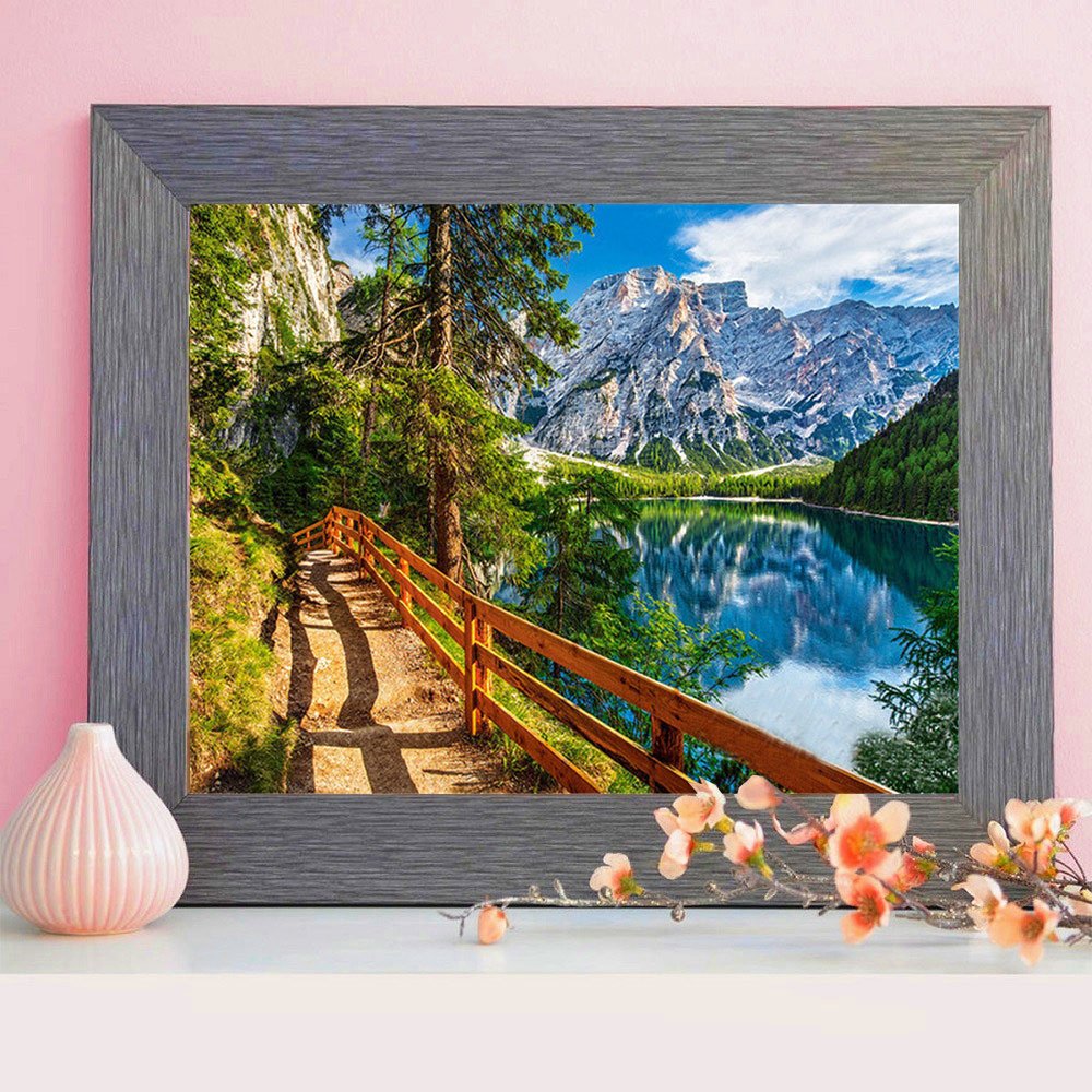 HUACAN Modern Fashion Diamond Painting Landscape Lake Diamond Mosaic Full Mountain Bedroom Decoration Wall Art