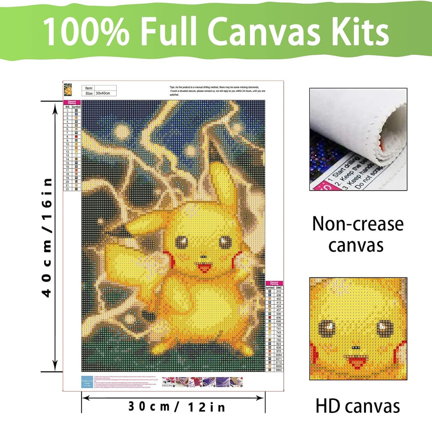 Lightning Pikachu Diamond Painting Cartoon Animation Diamond Painting Children's Anime Character Diamond Painting 30*40cm