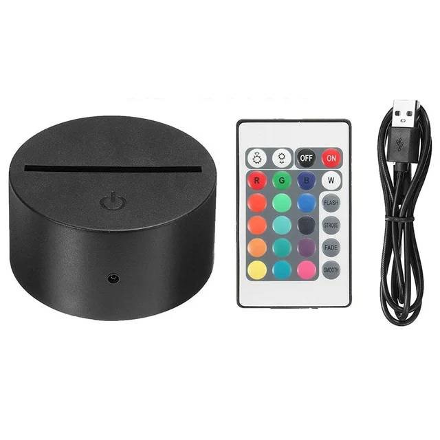 7/16 colors usb rechargeable AAA Battery touch remote control Quicksand painting acrylic table desk 3d Night Light Base lamp