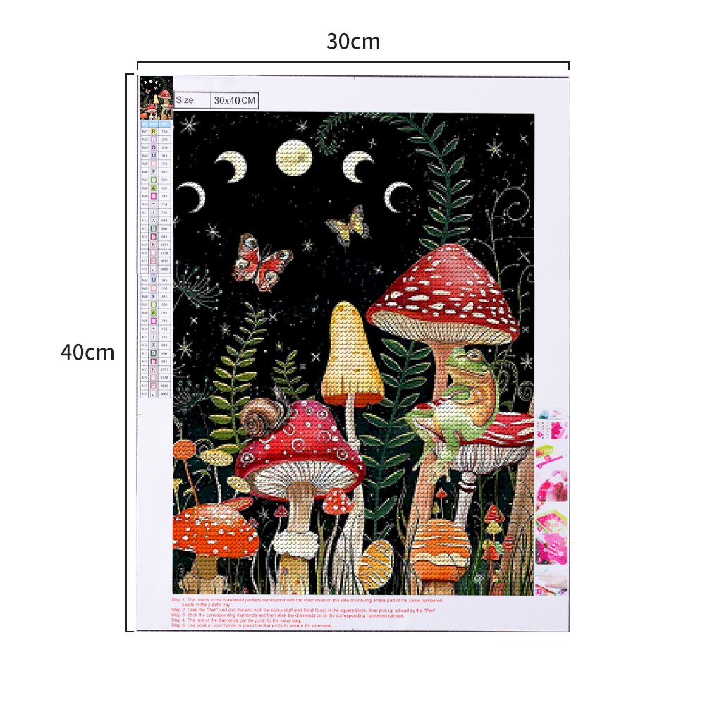 Color Goldfish 5D Crystal mushroom Painting Living Room Wall Decoration Diamond Painting Home Front Office Decoration