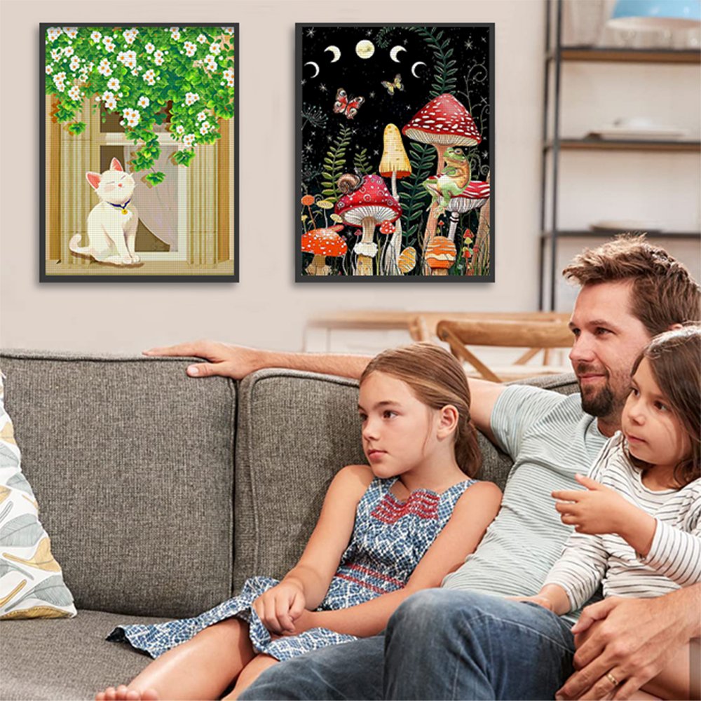 Color Goldfish 5D Crystal mushroom Painting Living Room Wall Decoration Diamond Painting Home Front Office Decoration