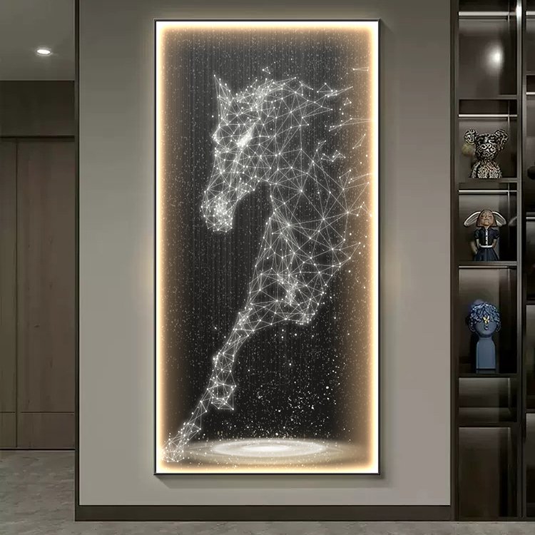 Modern Home Wall Decoration Artwork Home Uv HD Print Art Glass Prints Hanging Painting Animal Crystal Porcelain Painting
