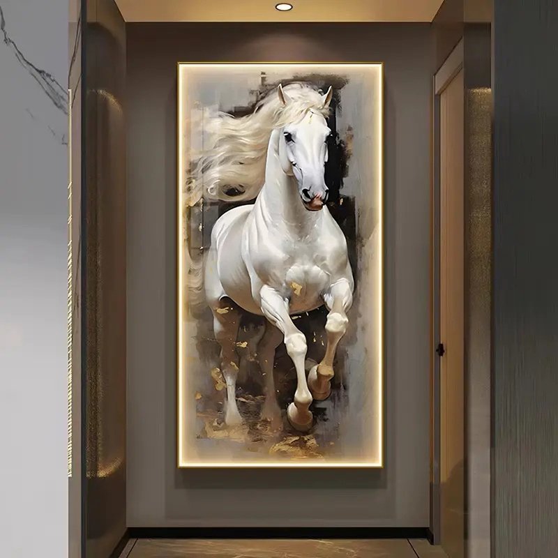 Modern Home Wall Decoration Artwork Home Uv HD Print Art Glass Prints Hanging Painting Animal Crystal Porcelain Painting
