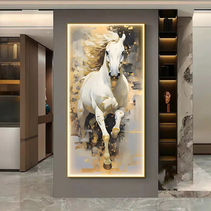 Modern Home Wall Decoration Artwork Home Uv HD Print Art Glass Prints Hanging Painting Animal Crystal Porcelain Painting