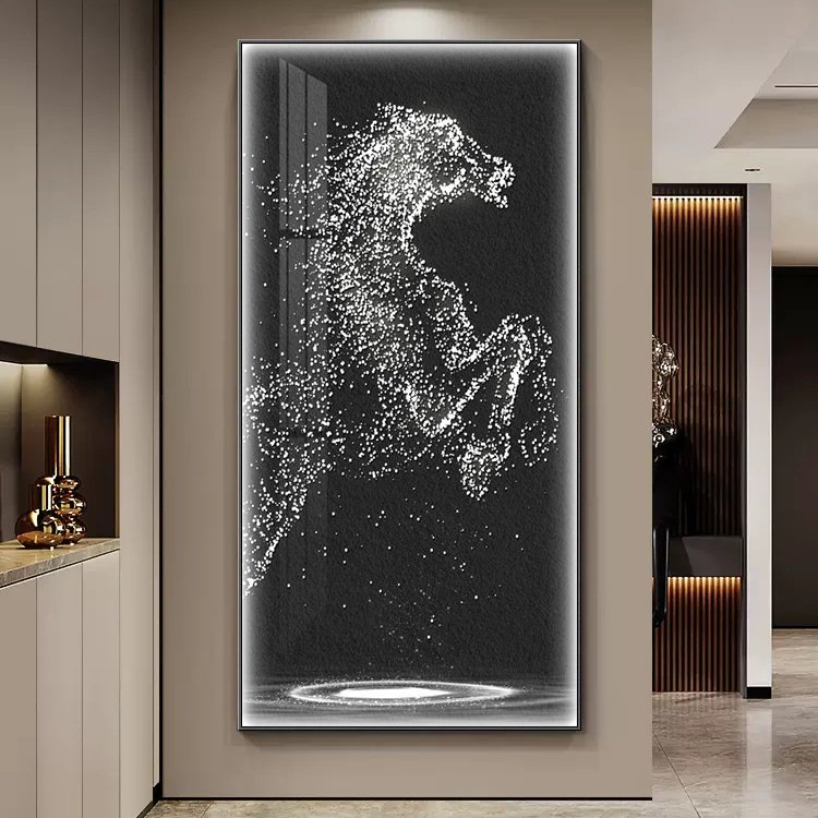 Modern Home Wall Decoration Artwork Home Uv HD Print Art Glass Prints Hanging Painting Animal Crystal Porcelain Painting