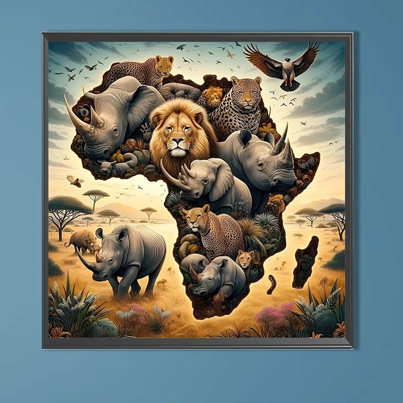 OEM/ODM Custom 5D DIY Animal Migration 50*50cm Diamond Painting Home Decor Full Round Acrylic Drill Diamond Painting
