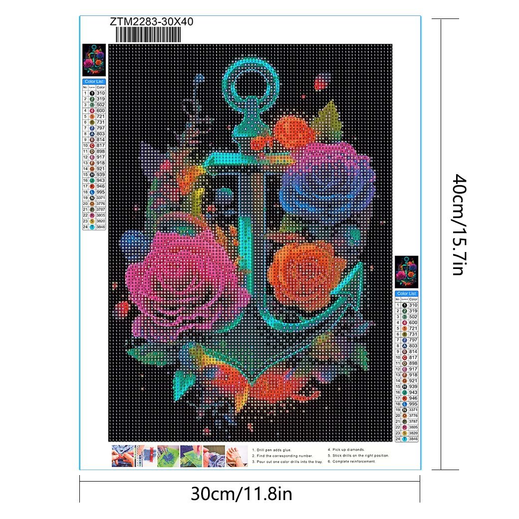 New DIY Round Diamond Painting Flower for Adult Full Drill Paint with Diamonds Kits 5D Diamond Art for Wall Decor