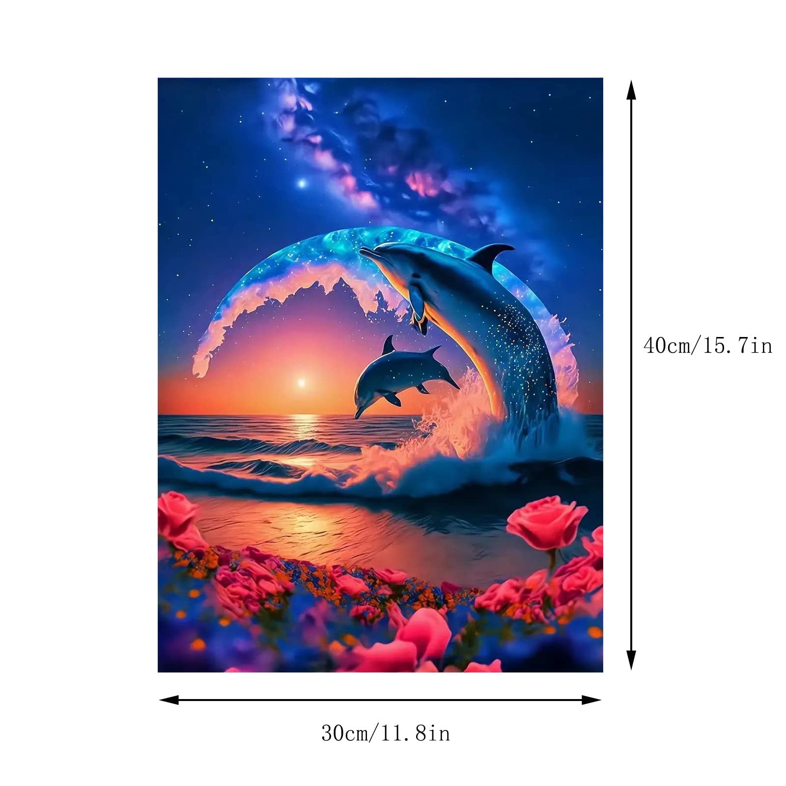Dolphin swimming 5d Diamond Painting Kit Full Diamond Diy Diamond Embroidery Decorative Wall Art Painting