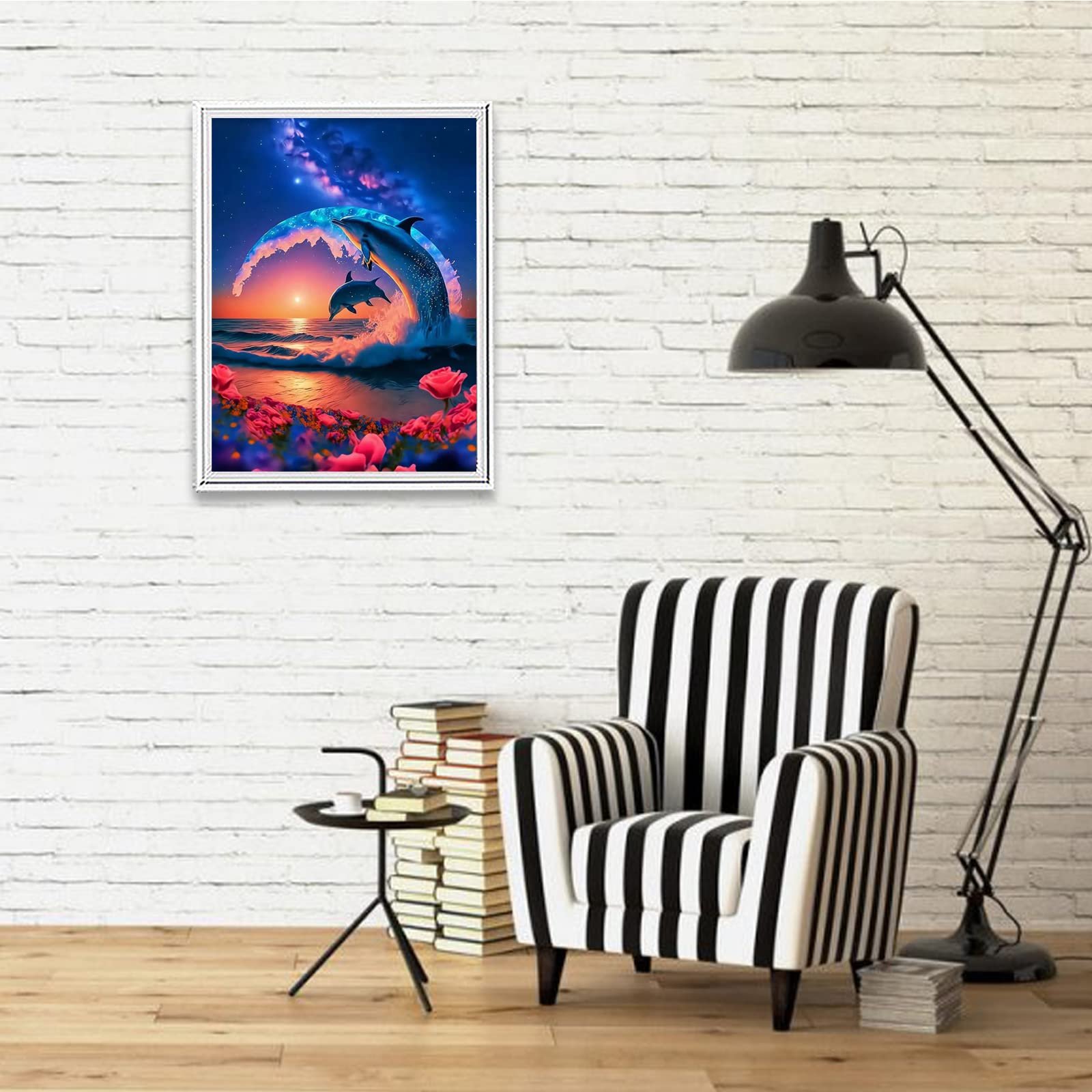Dolphin swimming 5d Diamond Painting Kit Full Diamond Diy Diamond Embroidery Decorative Wall Art Painting