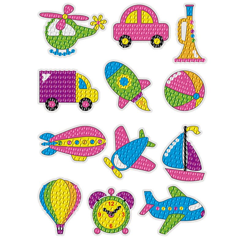 Hot DIY Diamond Kids Stickers Educational Toys Princes Style Plastic Animal Gem DIY Gem Stickers European Korean Cartoon Themes