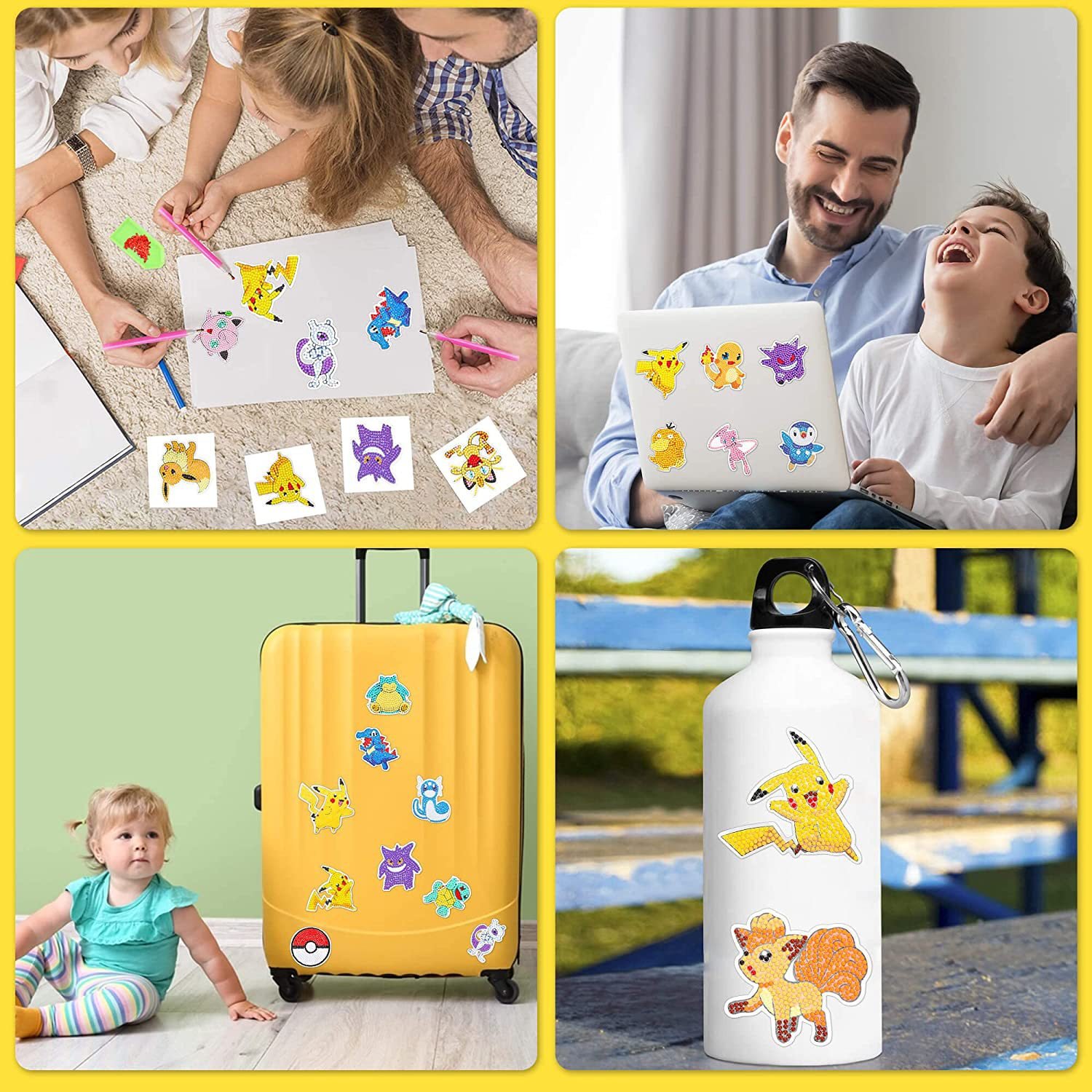 Hot DIY Diamond Kids Stickers Educational Toys Princes Style Plastic Animal Gem DIY Gem Stickers European Korean Cartoon Themes