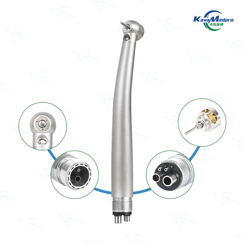 Foshan Warehouse Dental Airotor Push Button Turbine Tripe Water Spray Stainless Steel Led High Speed Dental Handpiece