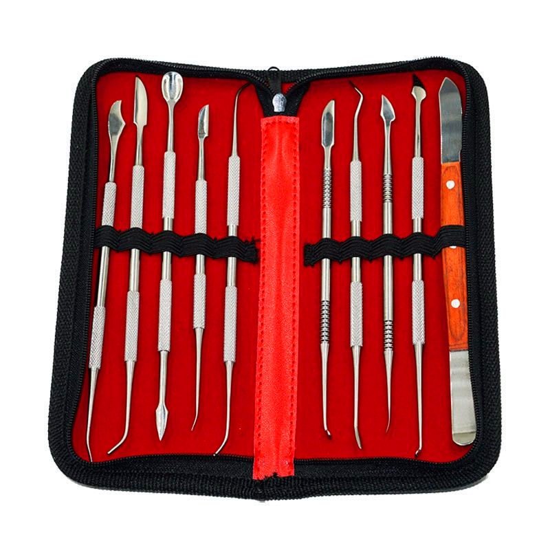 New 10-Piece Set Dental Stainless Steel Wax Carving Tools Dentist Sculpture Knife Dentistry Lab Cleaning Filling Teeth