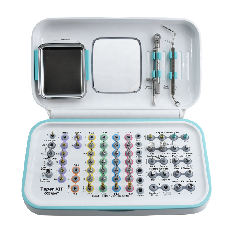High Quality Universal Osstem Surgical Kit Dental Handpiece Stainless Steel Equipment Implant Restoration Conical Tool Box