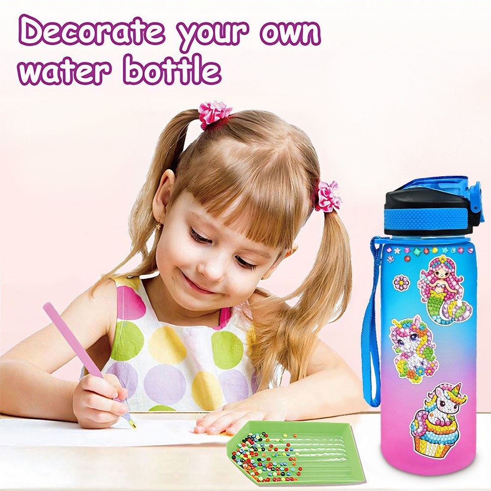 Decorate Your Own Water Bottle Kits for Girls Mermaid Gem Diamond Painting Crafts Fun Arts and Crafts Gifts Toys