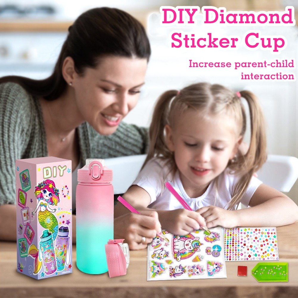 Decorate Your Own Water Bottle Kits for Girls Mermaid Gem Diamond Painting Crafts Fun Arts and Crafts Gifts Toys