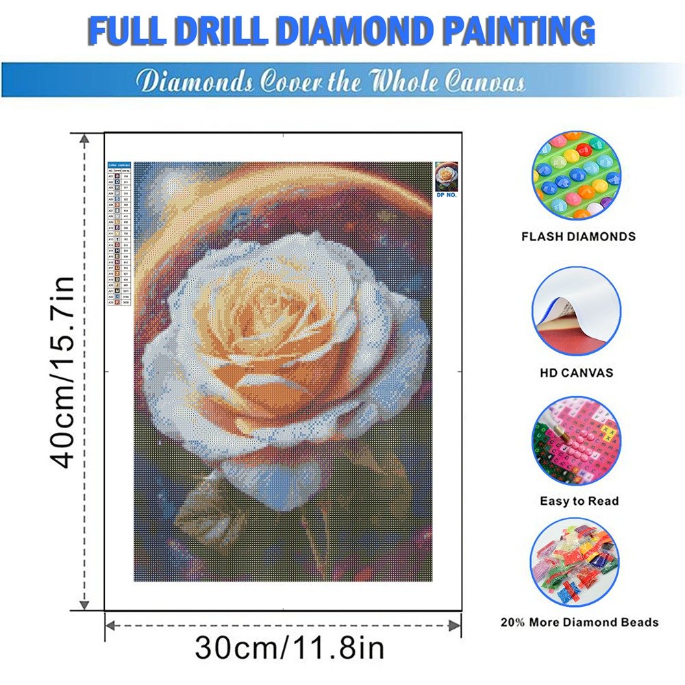 Diamond Painting 5D DIY Flower Yellow Rose Cross Stitch Kit Embroidery Rose Mosaic Art Picture Home Decor Gift Hobby