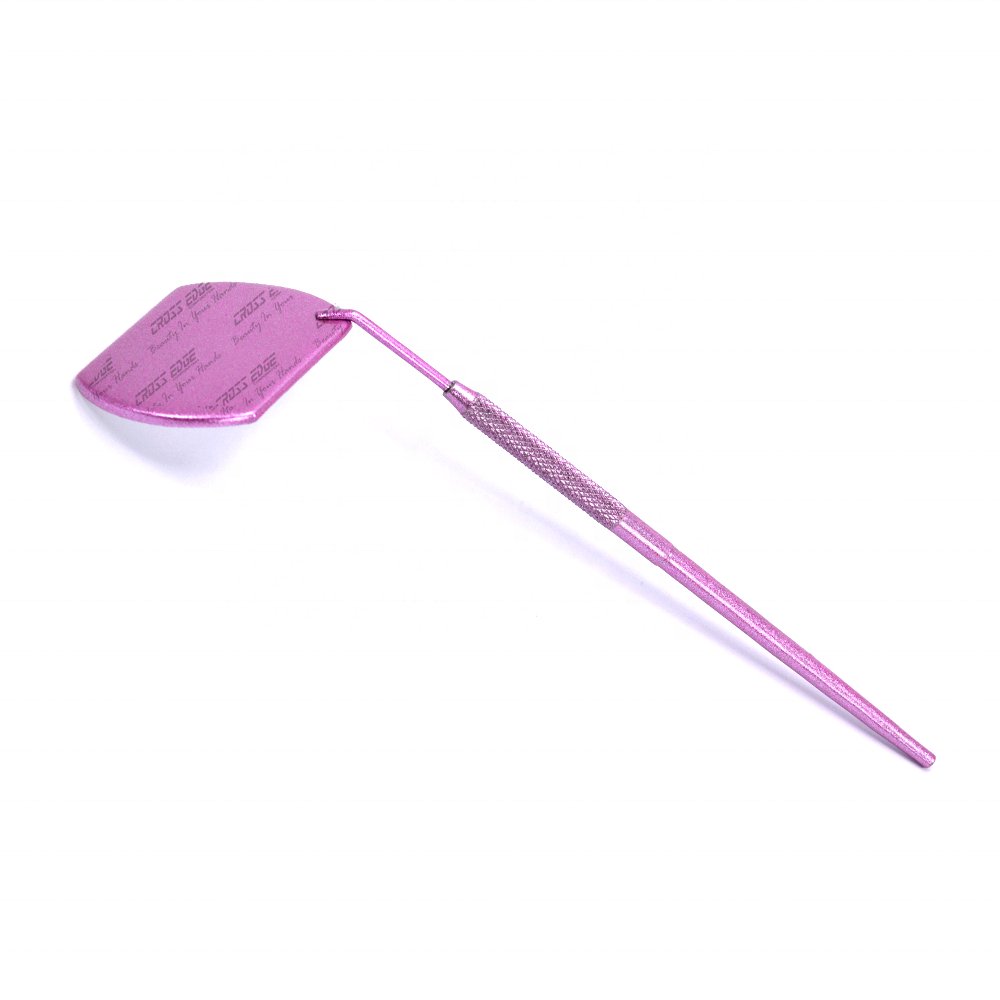 Large Square Stainless Steel Eyelash Extension Mirror with Long Handle Resin Material Pretty Makeup Lash Mirror
