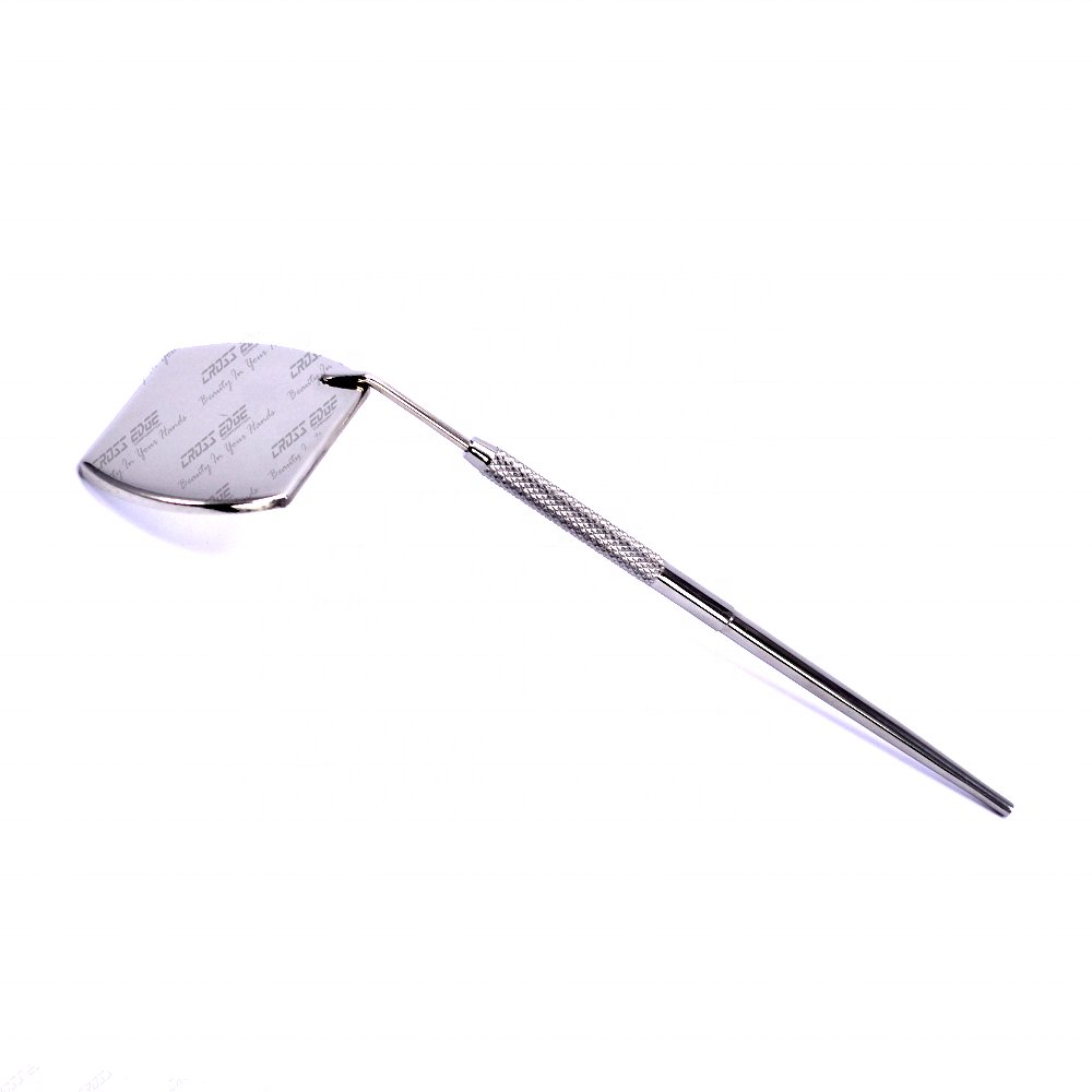 Large Square Stainless Steel Eyelash Extension Mirror with Long Handle Resin Material Pretty Makeup Lash Mirror