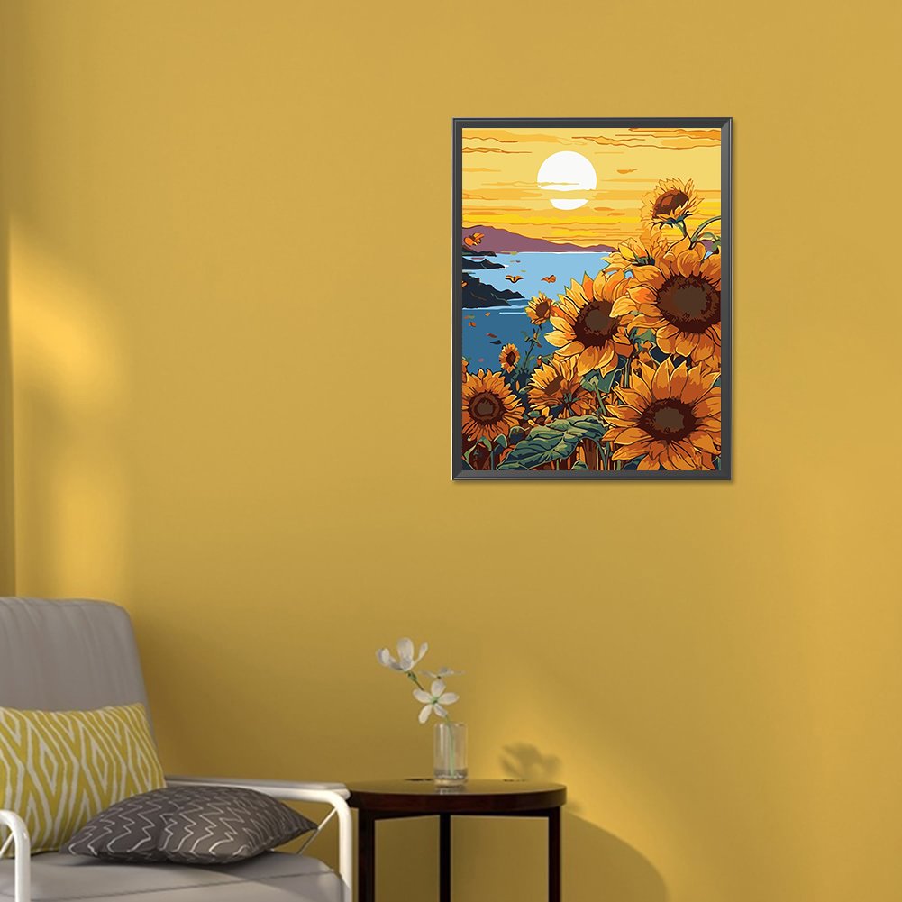 sunflower 2024 Newest canvas diamond painting kit home decor Cross Stitch picture frame diamond painting custom