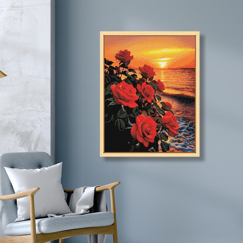 New Design Wholesale Diamond Paintings Landscape Diamond Painting Kit 5d Diy Handmade Paintings Rose With High Quality