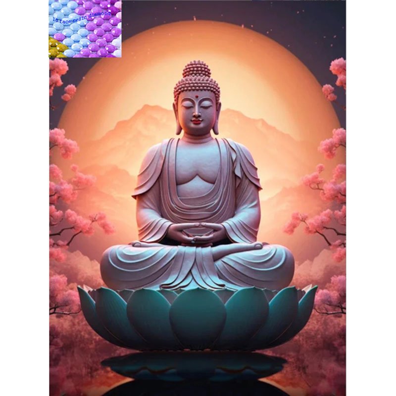 Buddha portrait diamond painting full drill diamond art kit mosaic art dots kit for adults