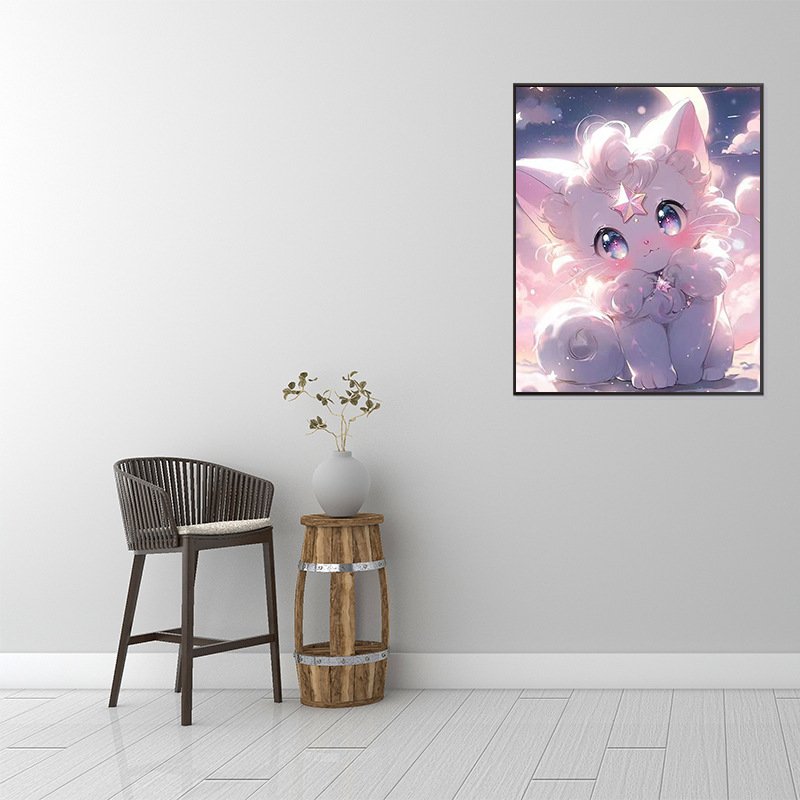 Cute 5D Cat Diamond Painting DIY Full Drill Diamond Art Bedroom Living Room Decorative Painting Home Deco