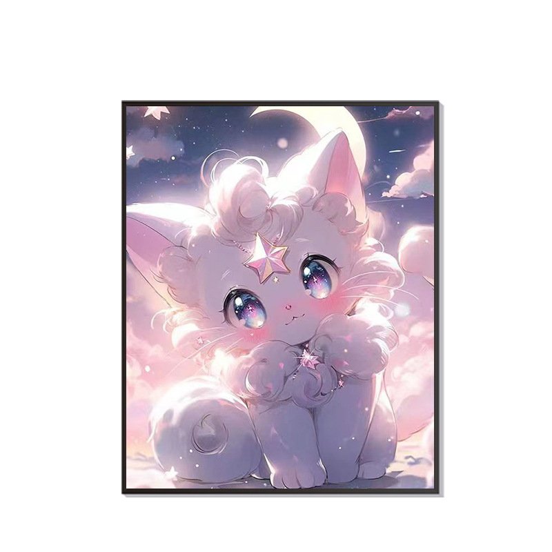 Cute 5D Cat Diamond Painting DIY Full Drill Diamond Art Bedroom Living Room Decorative Painting Home Deco