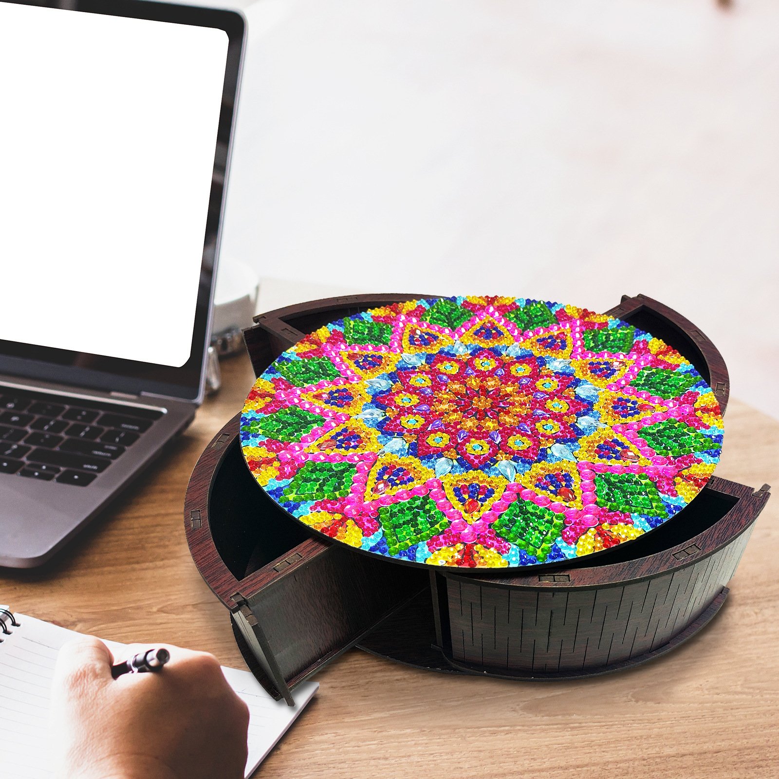 Large Capacity Organizer Mandala Crystal 5D Diy Diamond Painting Gift Case for Rings Necklace Bracelet