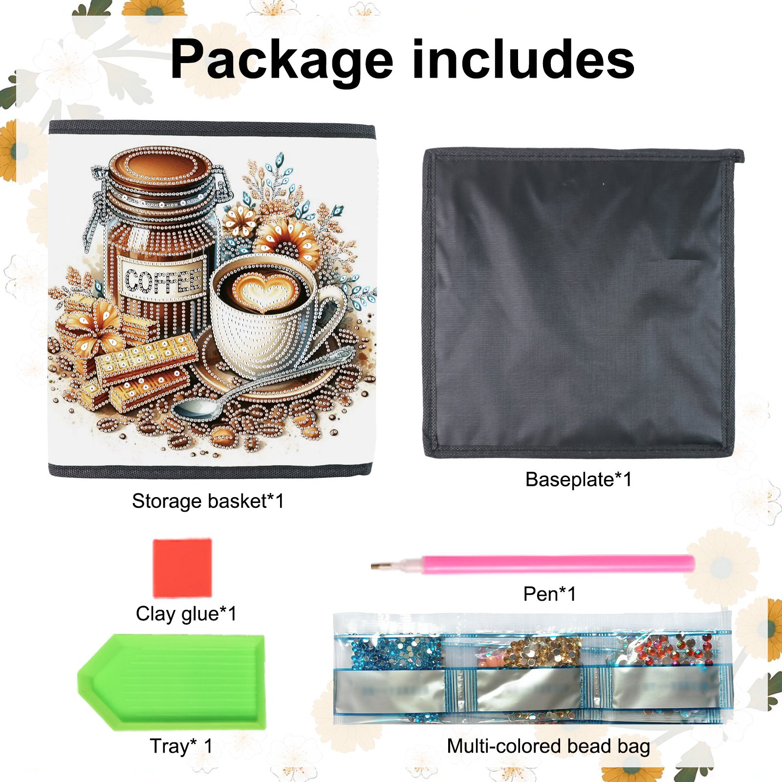 Coffee Cup Diamond Painting Storage Pouch DIY Fashion Accessories