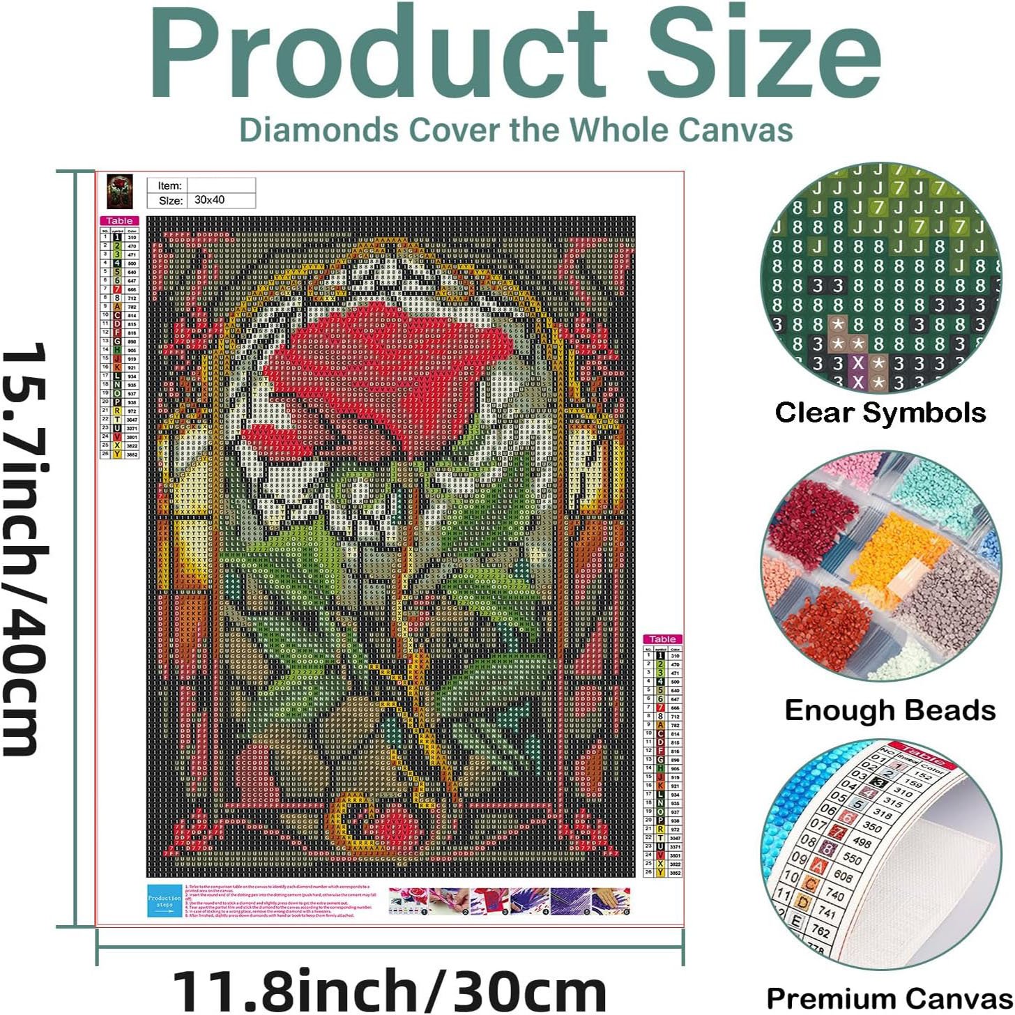 Adult Diamond Painting Kit Religious Style Rose Painting Crafts Home Wall Decoration Artworks paintings and wall arts sexy