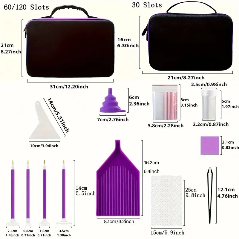 Diamond Painting Storage Bag with 3 Different Sizes Storage Boxes for Art Accessories Tool Kits Jewelry Organization