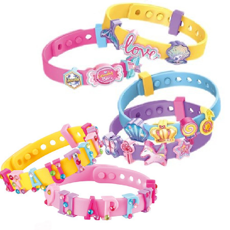 Cheap Custom Girls DIY Silicone Wristbands Adjustable Cute rubber bracelet Rubber Bracelet Charms For Kids