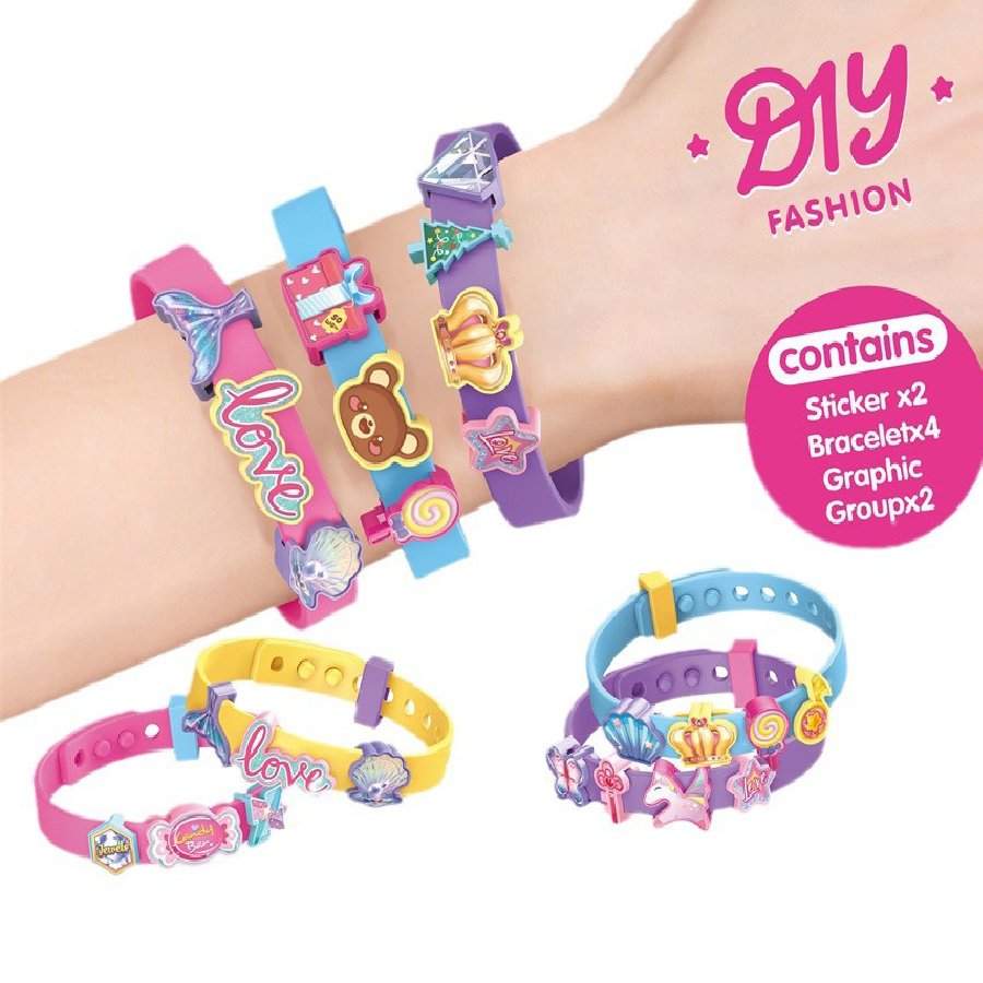 Cheap Custom Girls DIY Silicone Wristbands Adjustable Cute rubber bracelet Rubber Bracelet Charms For Kids