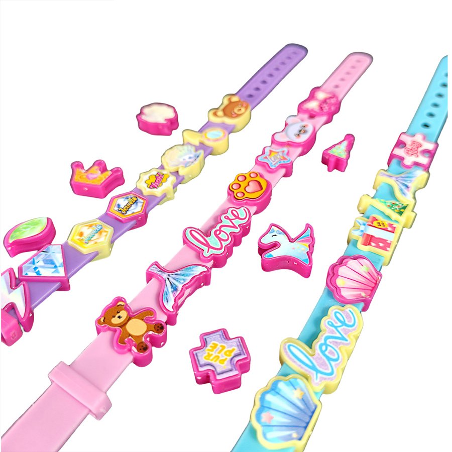Cheap Custom Girls DIY Silicone Wristbands Adjustable Cute rubber bracelet Rubber Bracelet Charms For Kids