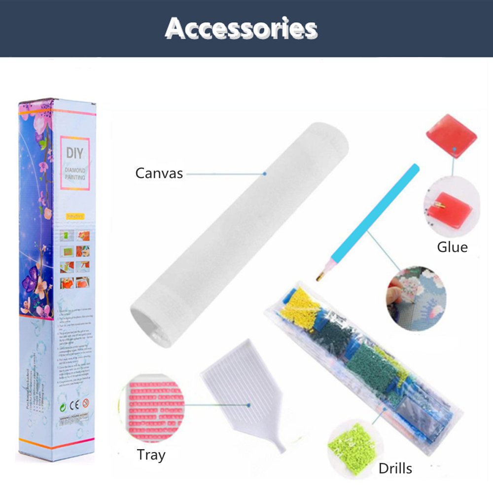 R-DP012 Carousel Diamond Mosaic Art 5D Full Square Resin Drill With AB Beads Diamond Painting Kit