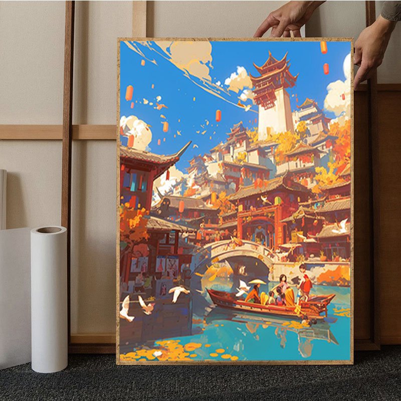 Dali Wind Town diamond dot painting Chinese style DIY diamond painting accessories Home Wall Decor
