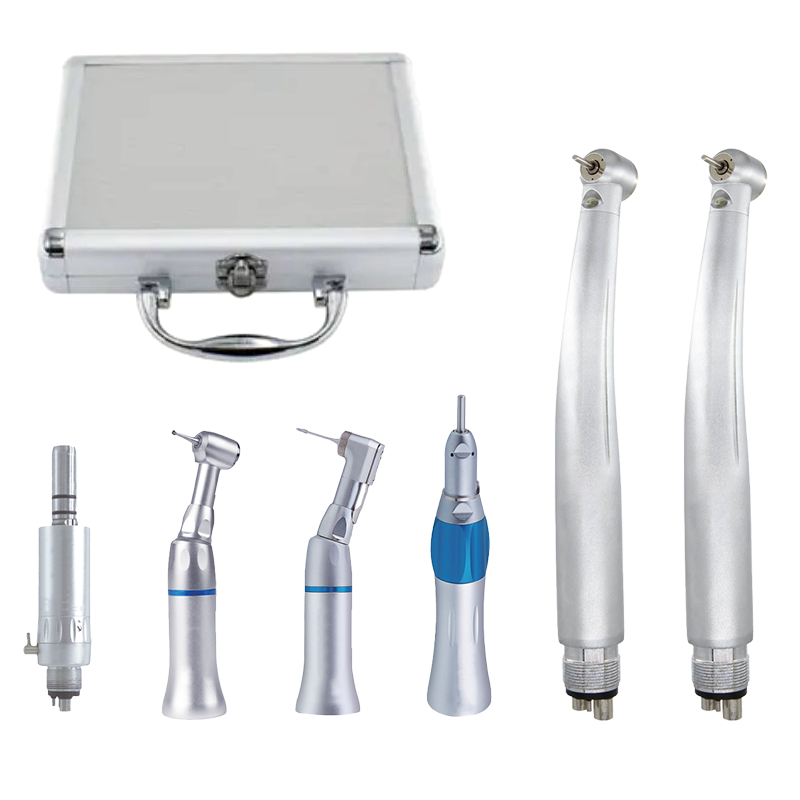Factory Selling Push Button Head Cover Contra Angle Straight Handpiece Air motor High speed Low Speed Handpiece Set