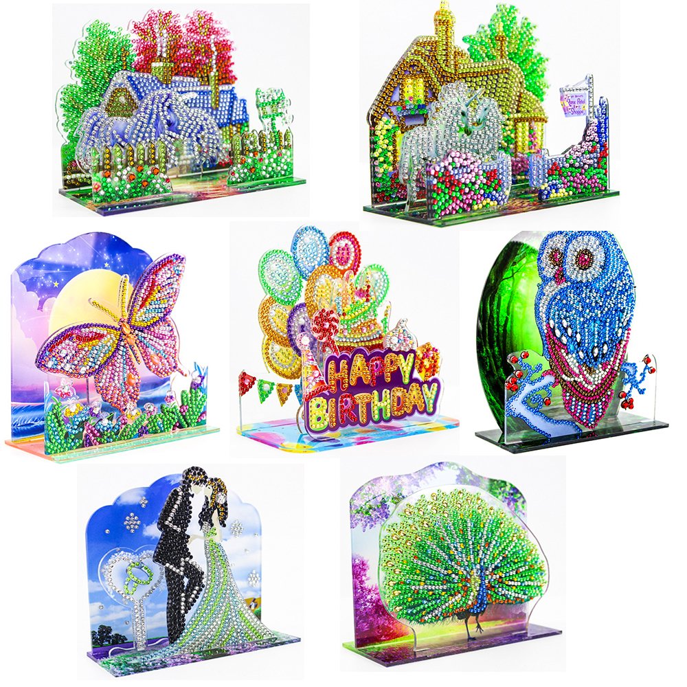 DIY 5D Plastic Acrylic Diamond Painting 3D Puzzle Picture diamond Kits Crystal Rhinestone Arts Gift