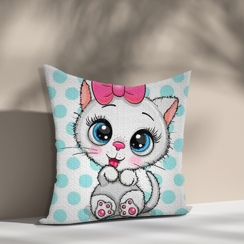 Sofa Decoration 5D Crystal Diamond Painting Pillow Case DIY Cartoon Cat Pillow Case for kids gifts