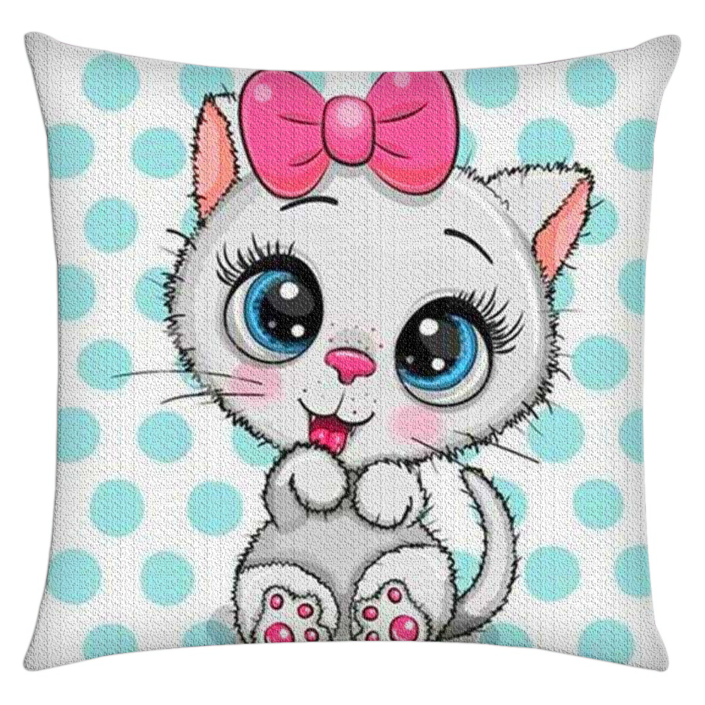 Sofa Decoration 5D Crystal Diamond Painting Pillow Case DIY Cartoon Cat Pillow Case for kids gifts