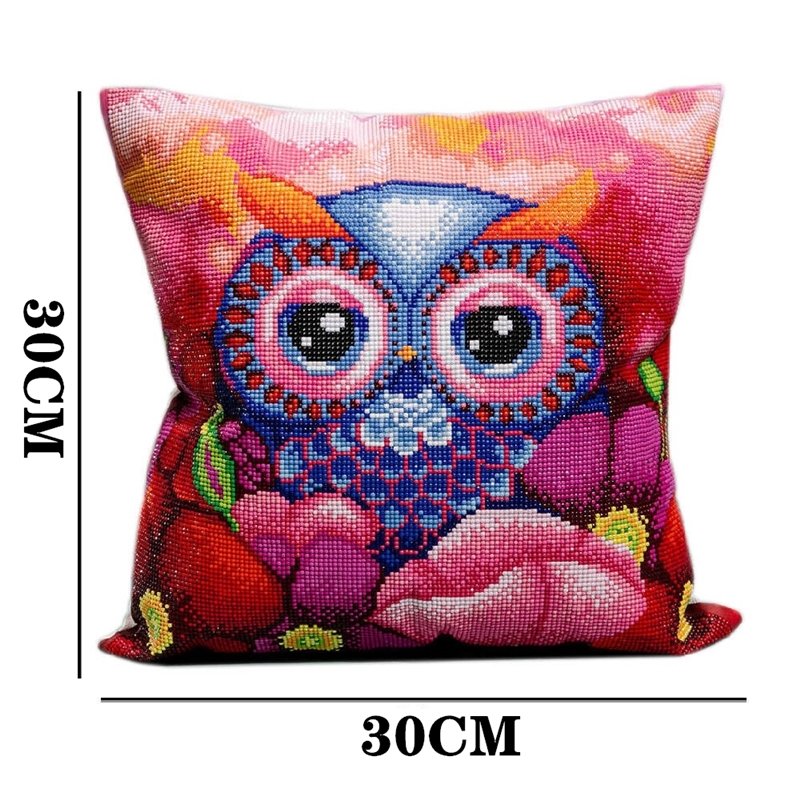Sofa Decoration 5D Crystal Diamond Painting Pillow Case DIY Cartoon Cat Pillow Case for kids gifts