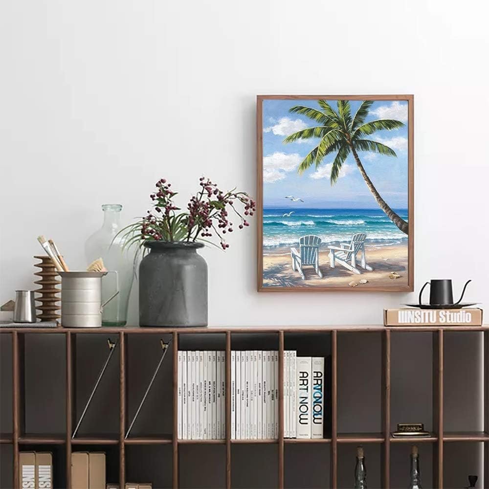 Sea view coconut tree diamond painting seaside vacation diamond painting popular landscape combination diamond painting 30*40cm