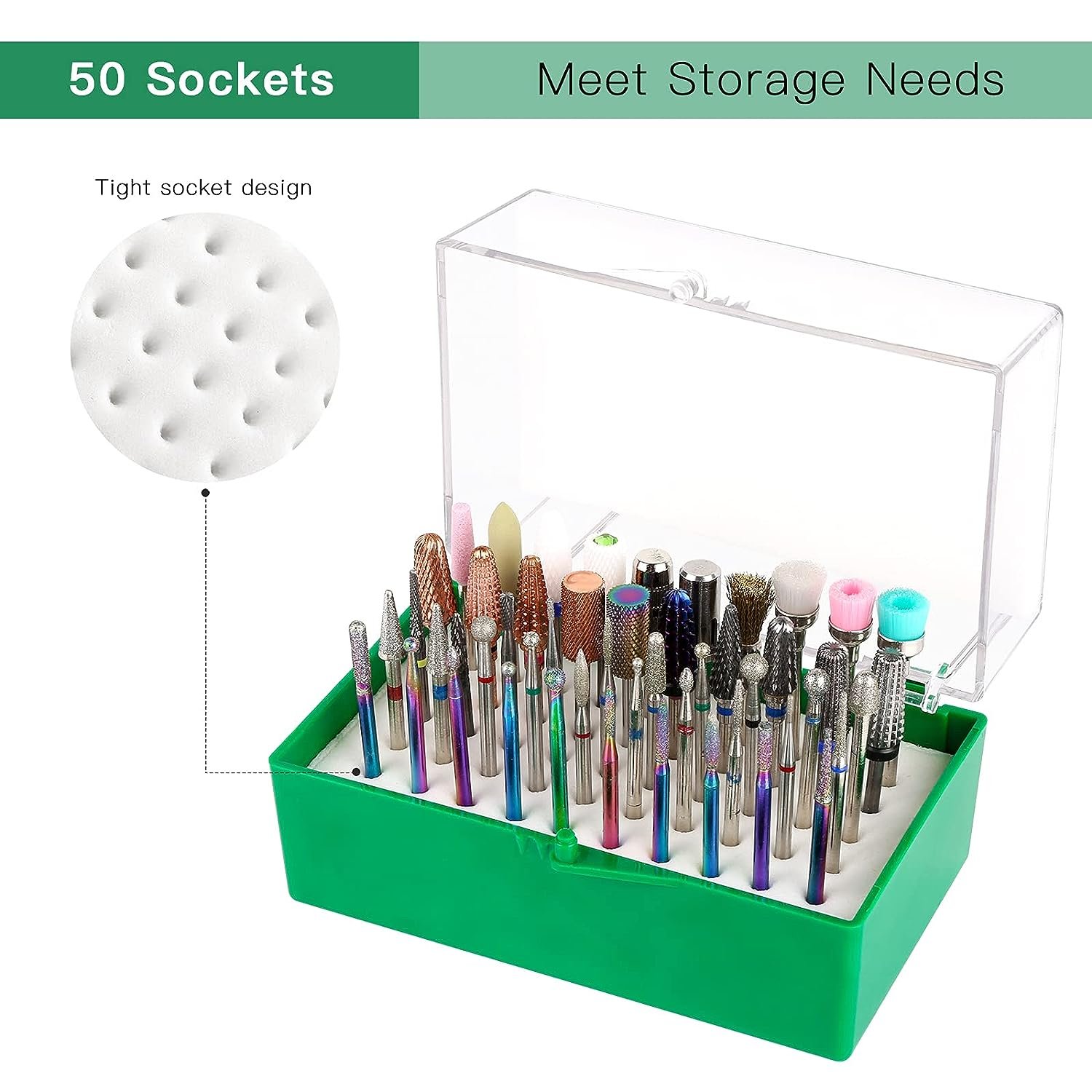 Nail Drill Bit Holder Organizer Drill Bits Display Organizer Box- Professional Nail Bit Stand Dustproof Container Case Paper Box