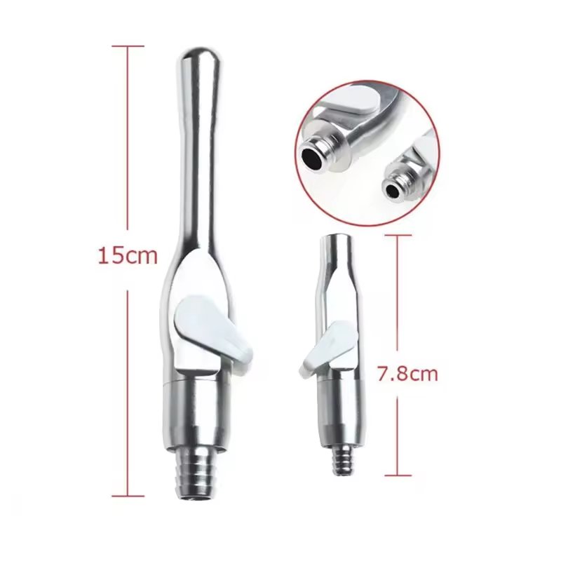Oral material Detachable aluminum strong suction weak suction handle with switch metal suction head