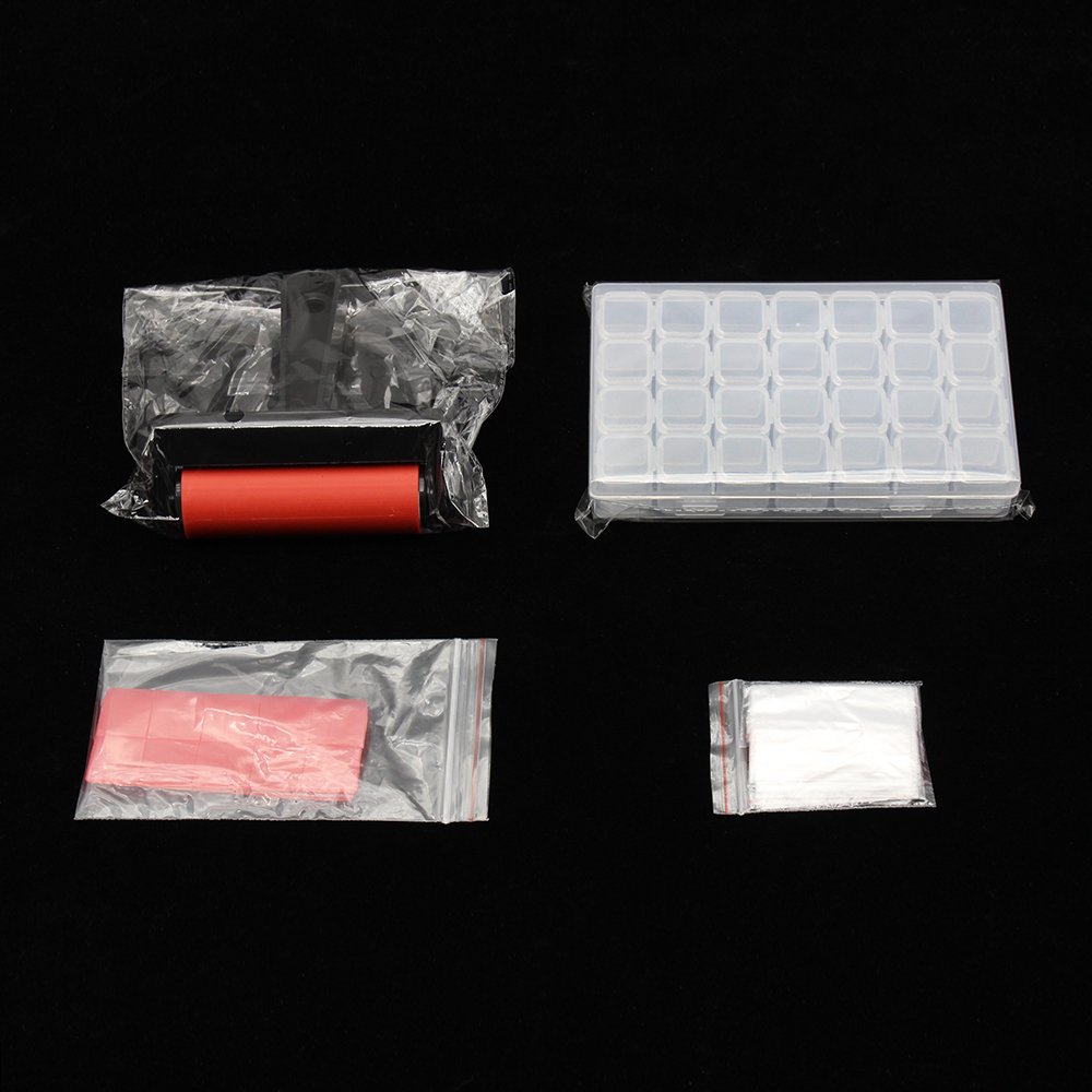 Wholesale Price Diy Diamond Painting Tools Accessories Kit 28 Grid Storage Box Pen Clay Tray Rubber Roller Diamond Corrector